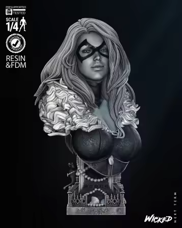 WICKED – Black Cat Bust Portrait – 3D Model