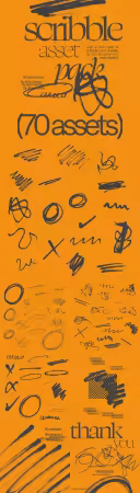 Scribble Asset Pack - 70 Transparent PNG