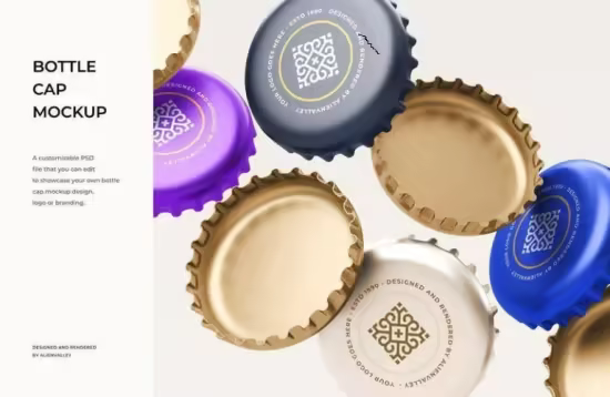Bottle Cap Mockup - E2EGL7D
