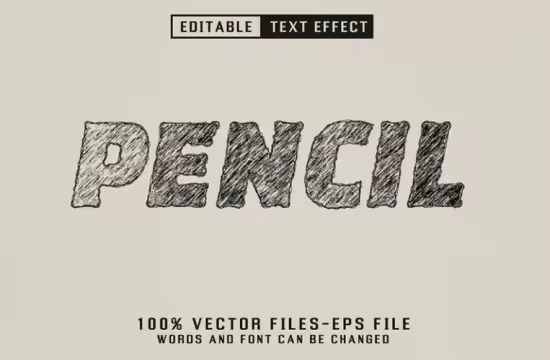 Pencil Editable Text Effect - BCHCLUW