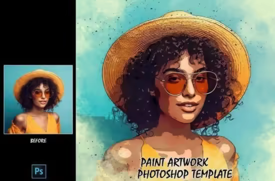 Paint Artwork Photoshop Template - 291296049 - QB4B9K6