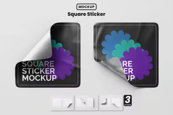 Square Sticker Mockup - MRFVDLR