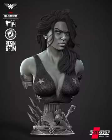 B3DSERK – Wondergirl Portrait Bust – 3D Model