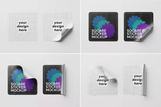 Square Sticker Mockup - MRFVDLR