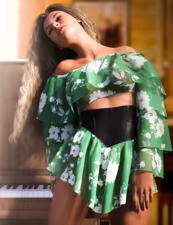 Daz3d - dForce Madonna Shorts Outfit for Genesis 8 and 8.1 Females