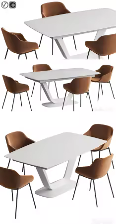 3dsky - Alicante table Vienna chair Boconcept 3156754 - 3D Model