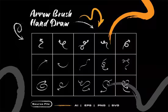Arrow Brush Hand Drawn - U72ESVK