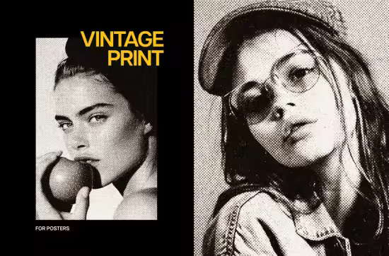 Vintage Print Poster Effect - 6A5GKBY