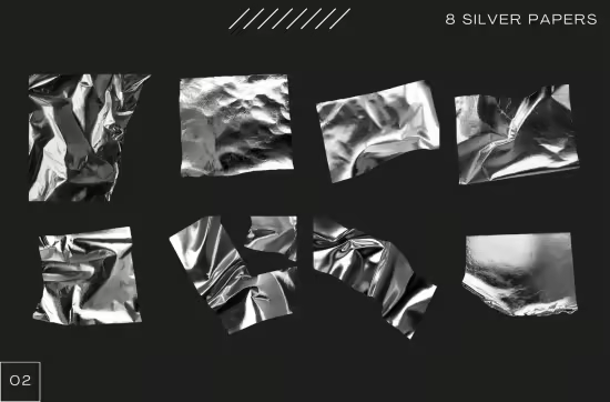 15 Silver Foil Tapes and Textures - 5N7TJ38