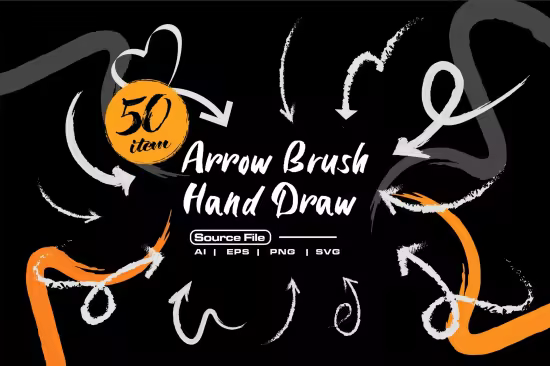 Arrow Brush Hand Drawn - U72ESVK