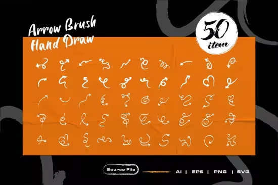 Arrow Brush Hand Drawn - U72ESVK