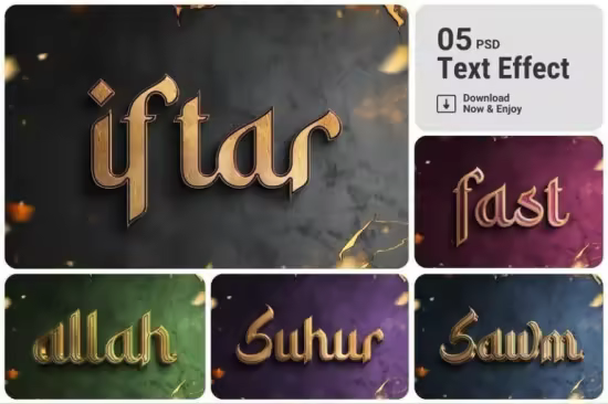 Ramadan Islamic Text Effect Set - RFZXFVE