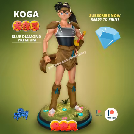 Blue Spray – Koga Sculpture (Inuyasha) – 3D Model