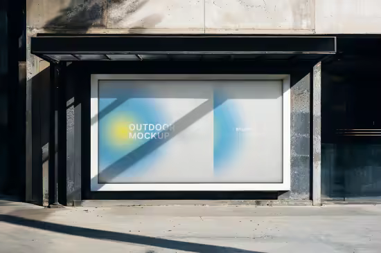 Bus Stop Outdoor Billboard Mockup - 291326631
