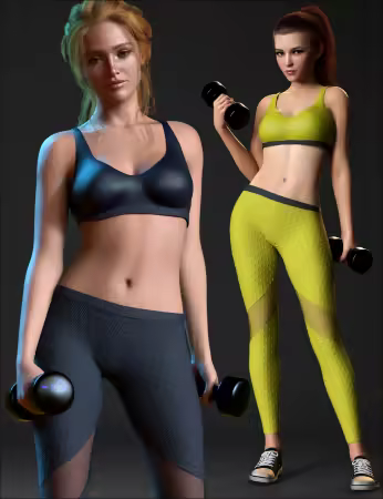 Daz3d - Keep Fit Outfit Set for Genesis 8, 8.1, and 9