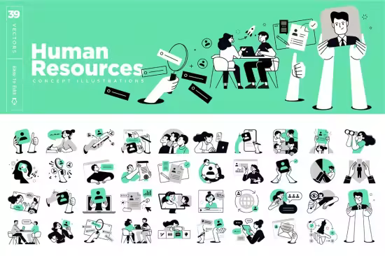 Human Resources Concept Illustrations - 8S36VZG