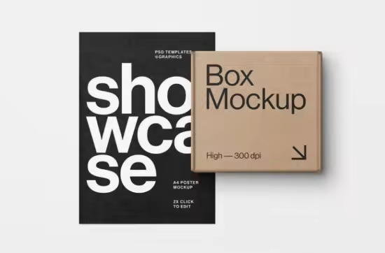 Poster and Box Mockup - TKHSA7M