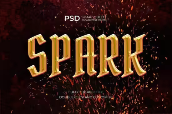 Golden Spark Text Effect - 3JZJWSE