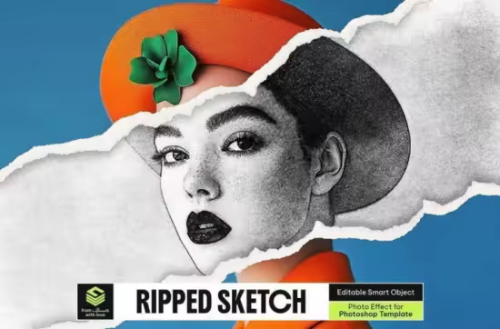 Ripped Sketch Photo Effect - R748L84