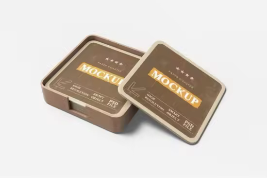 Paper Coaster Mockup - 3BLXCT4