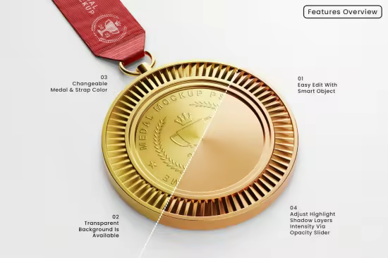Round Medal with Strap Mockup Set - LNZYHKH