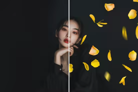 Yellow Flower Petals Overlays - DQBYVFQ