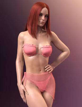 Daz3d - X-Fashion Half Cup Bikini Set with dForce for Genesis 8 and 8.1 Females