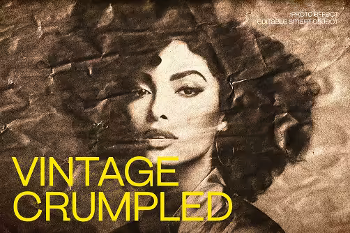 Vintage Crumpled Photo Effect - 291512877 - T6H9VTF
