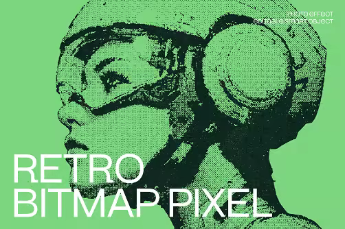 Retro Bitmap Pixel Photo Effect - 291490573 - LKPR2GU