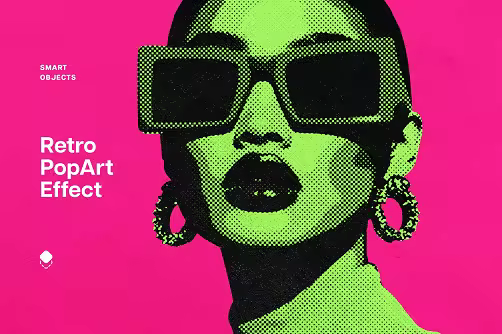 Pop Art Halftone Template Effect - 291371543 - VQUR74X