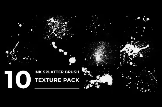 Ink Splatter Texture Brush Pack - 291469035 - N4T8KM6