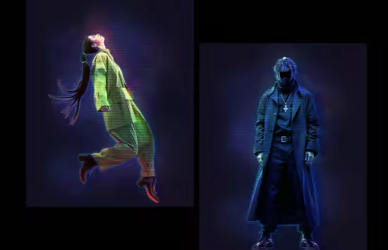 Hologram Photo Effect PSD Template - A4NZTNP
