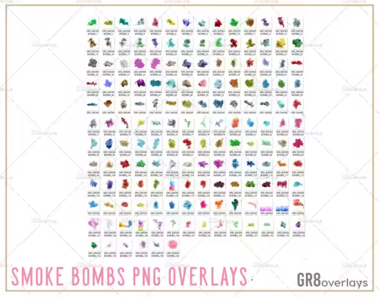 160 Smoke Bomb Overlays, PS Brushes and Patterns