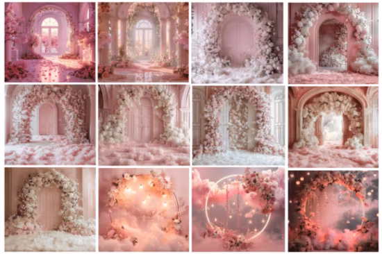 Floral Maternity Digital Backdrops
