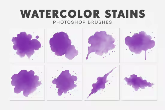 25 Watercolor Stains Brushes - PB35G83