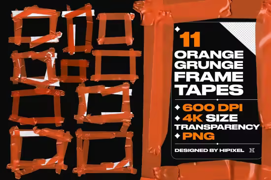 Orange Grunge Frame Tapes - PCMFPS4