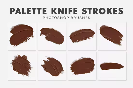 30 Palette Knife Strokes Brushes - YY6MXYP
