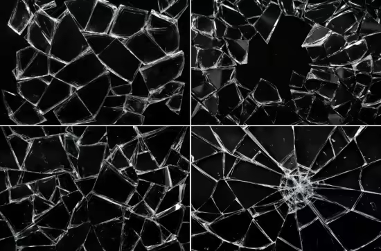 25 Broken Glass Overlays - A289MYK