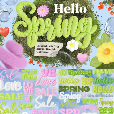Hello Spring - 3D Lettering Set - 92078120