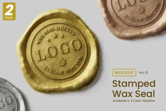 Stamped Wax Seal Logo Mockup - 8QK5HBX
