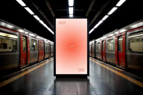 Subway Digital Signage Mockup - 291375433