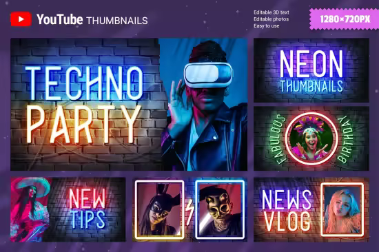 Neon Youtube Thumbnails - AZJFJVV