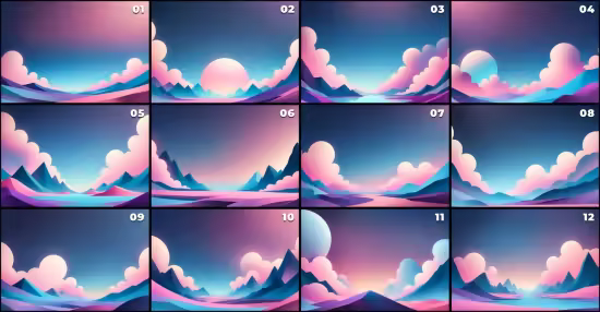 12 Paper Cut Landscape Backgrounds - BS4BGCM