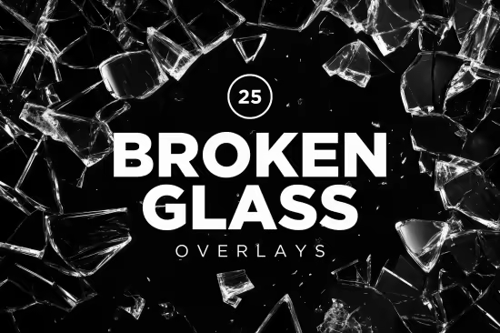 25 Broken Glass Overlays - A289MYK
