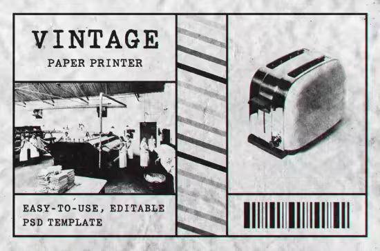 Vintage Paper Printer Design Effect - 291191329 - P2E9JAX