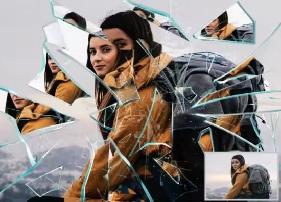 Broken Glass Art Photoshop Action - 291383393