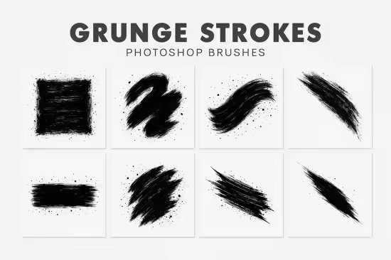 20 Grunge Strokes Photoshop Brushes - 291412592 - P7A2BAY