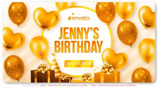 Videohive - Happy Birthday Jenny Golden Slideshow - 35534760