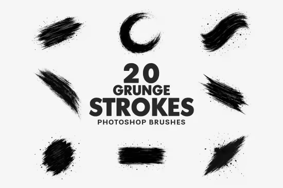 20 Grunge Strokes Photoshop Brushes - 291412592 - P7A2BAY