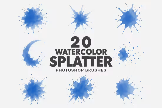 20 Watercolor Splatter Brushes - 3GHZ9WS